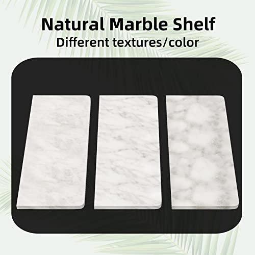 Brushed Nickel Toilet Paper Holder with Shelf, New Upgrade Double Toilet Paper Holder with Storage, Marble Roll Toilet Paper Wall Mount for Bathroom Washroom