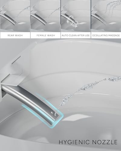 CANEST Smart Bidet Toilet, Smart Toilet with Bidet Built in, Pump-assisted Flush, Foot Sensor Operation, Warm Water, Heated Seat, Air Dryer, Digital Display (TC-100GE)
