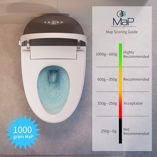 CANEST Smart Toilet with Bidet Built in, Dual-Flush 1.1/1.6GPF with 17" ADA Comfort Height Seat, 1000g MaP Flush, Bidet Toilet 12" Rough-in, Foot Sensor, Heated Seat, Remote Control, Night Light