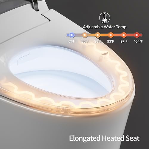 CANEST Smart Toilet with Bidet Built in, Dual-Flush 1.1/1.6GPF with 17" ADA Comfort Height Seat, 1000g MaP Flush, Bidet Toilet 12" Rough-in, Foot Sensor, Heated Seat, Remote Control, Night Light