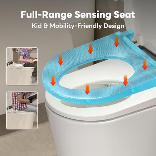 CANEST Smart Toilet with Bidet Built in, Foam Dispenser, 1000g MaP Flushing, Full-Area Seat Sensor, Auto Temperature Control Heated Seat, Auto Open/Close, Foot Sensor, Deodorization, Remote(FC-002SE)