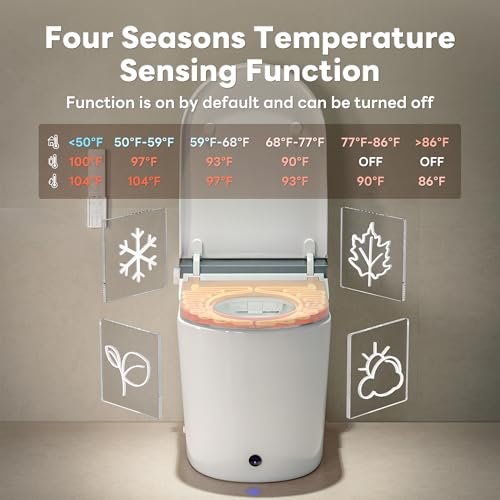 CANEST Smart Toilet with Bidet Built in, Foam Dispenser, 1000g MaP Flushing, Full-Area Seat Sensor, Auto Temperature Control Heated Seat, Auto Open/Close, Foot Sensor, Deodorization, Remote(FC-002SE)