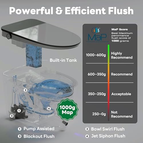 Casta Diva Smart Toilet with Bidet Built in, Auto Open/Close Lid,1000g MaP Flush, Heated Seat & Foam Dispenser, Foot Sensor Auto Flush, Blackout Flush, Bidet Toilet with Tank Built in (CD-K030PRO)