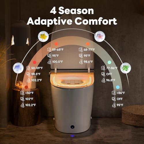 Casta Diva Smart Toilet with Bidet Built in, Auto Open/Close Lid,1000g MaP Flush, Heated Seat & Foam Dispenser, Foot Sensor Auto Flush, Blackout Flush, Bidet Toilet with Tank Built in (CD-K030PRO)