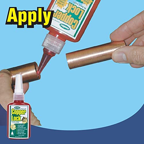 ComStar Copper Lock, No Heat Solder for Copper & Brass Pipes, Instant Leak-Proof Seal Up to 500 PSI, Handles All Refrigerants, Withstands -60°F to 300°F, 2 oz Bonding Solution for HVAC (10-800)