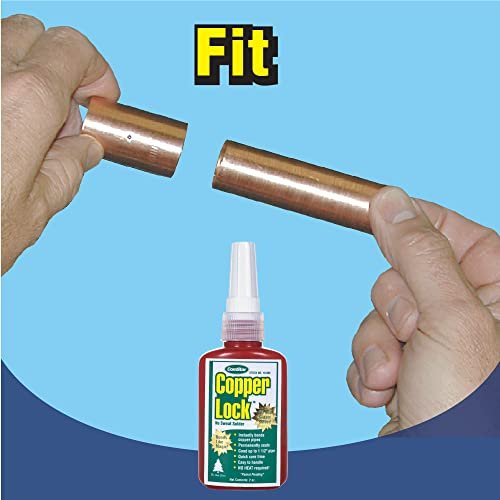 ComStar Copper Lock, No Heat Solder for Copper & Brass Pipes, Instant Leak-Proof Seal Up to 500 PSI, Handles All Refrigerants, Withstands -60°F to 300°F, 2 oz Bonding Solution for HVAC (10-800)