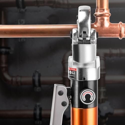 Copper Pipe Crimping Tool - with 1/2", 3/4", 1" Jaws, Copper Tube Fittings Hydraulic Pipe Crimping Tool for Pro Press, Viega Copper Pipe Fittings