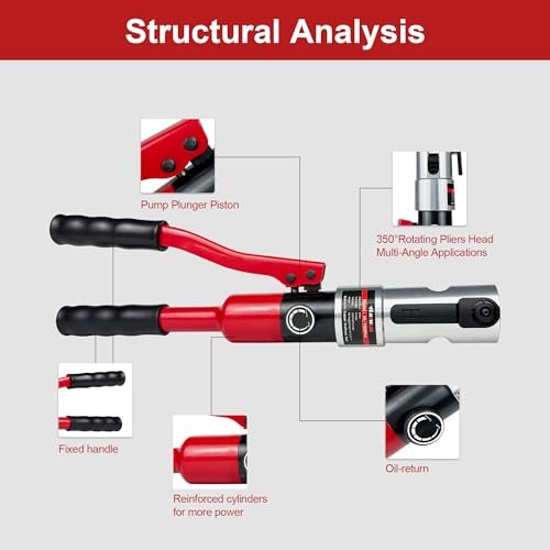 Copper Pipe Press Hydraulic Crimping Tool, 50% Faster Pro Press Copper Crimper, Propress Tool with 1/2" 3/4" 1" Dies, Include Pipe Cutter and Deburring Tool, Upgrade Plumbing Tools
