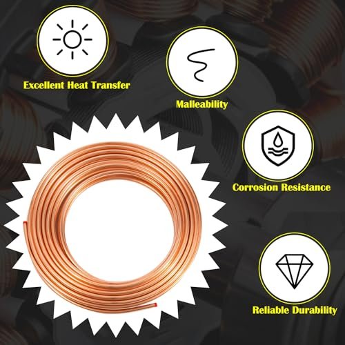 Copper Tubing,7/8" OD x 6.56 Ft Refrigeration Copper Tubing for DIY Handicrafts, Jewelry, Crafts and Industry.