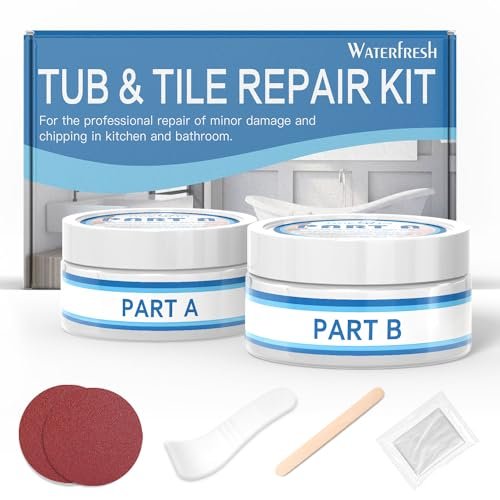 Cracked Porcelain Sink Repair Kit White, High-Gloss Porcelain Repair Kit White, Porcelain Chip Fix for Sinks, Tiles on Enamel, Acrylic, Fiberglass, Ceramic, Shower Kit & Tray