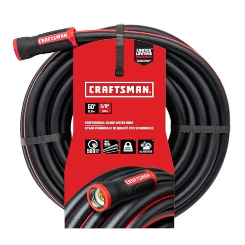 Craftsman Heavy Duty Professional Grade Garden Hose, 50 Feet x 5/8 Inch
