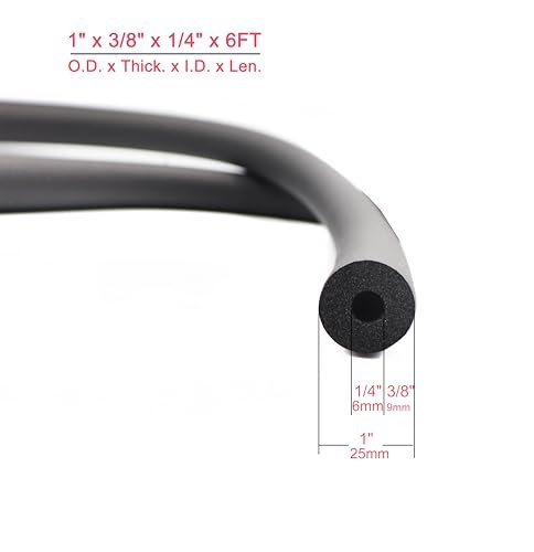 cSeao 1-Pack 1/4" ID Pipe Insulation Foam Tube for Guitar Stand, Exercise Machine Handle Protector and Roof Rack