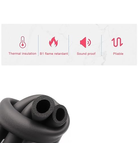 cSeao Pipe Insulation - 3/8" ID Foam Tube (6FT), AC & Guitar Stand Tubing, Hollow Pipe Cover, Exercise Machine Handle Protector and Roof Rack