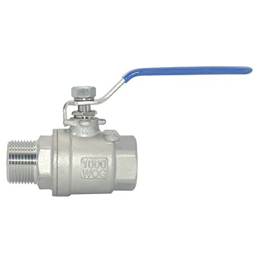 DAN SPEED 3/4 Inch Male x Female NPT Ball Valve S304 Stainless Steel,Full Port Heavy Duty for Water, Oil, and Gas,1000WOG (3/4 inch)