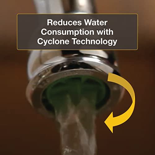 Danco 10485 Dual Thread Extra Water Saving Faucet Aerator, Green/, 1.0 GPM, Chrome