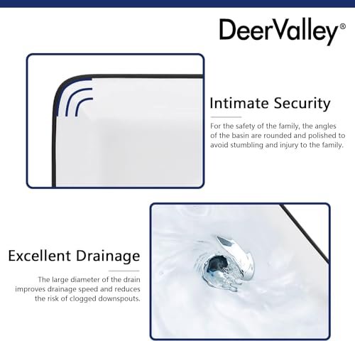 DeerValley 19" x 15" Bathroom Sink, Bathroom Vessel Sink Rectangular Above Counter Vessel Sinks, White Body Black Trim Vessel Sink, Porcelain Ceramic Vessel Vanity Sink Art Basin, DV-1V0002