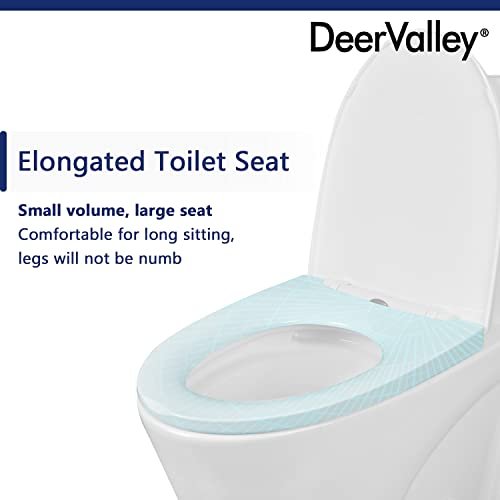 DeerValley Elongated One Piece Toilet for Bathrooms with Comfort Seat Height 17", Power Flush Toilet Bowl 1.1/1.6 GPF and 12'' Rough-In, 2102-1F01