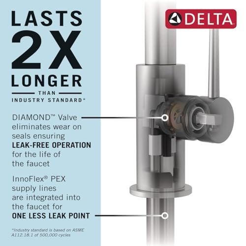 Delta Essa Touchless Kitchen Faucet with Touch Technology, Brushed Nickel Kitchen Sink Faucet with Pull Down Sprayer, Single Hole, Arctic Stainless 9113TL-AR-DST