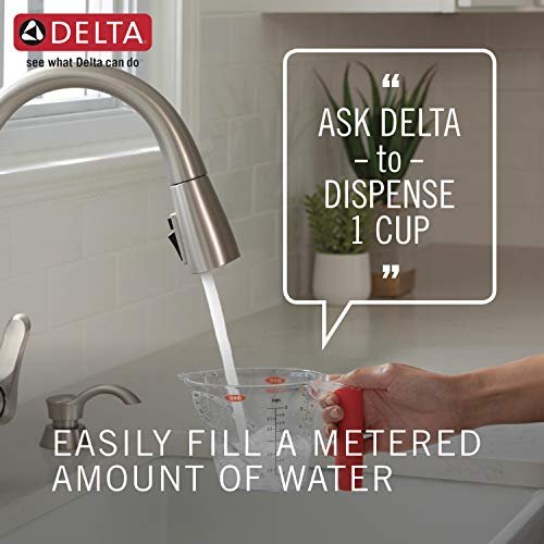 Delta Faucet Leland VoiceIQ Touchless Kitchen Faucet with Pull Down Sprayer, Smart Faucet, Alexa and Google Assistant Voice Activated, Kitchen Sink Faucet, Chrome 9178TV-DST