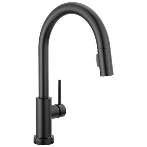 Delta Faucet Trinsic VoiceIQ Touch Kitchen Faucet with Touchless Technology, Black Kitchen Faucet, Smart Faucet, Alexa and Google Assistant Voice Activated, Matte Black 9159TLV-BL-DST