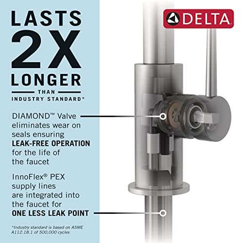 Delta Faucet Trinsic VoiceIQ Touch Kitchen Faucet with Touchless Technology, Black Kitchen Faucet, Smart Faucet, Alexa and Google Assistant Voice Activated, Matte Black 9159TLV-BL-DST