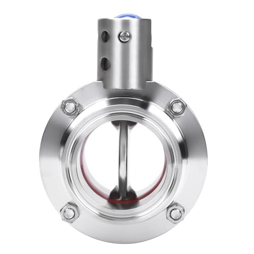 DERNORD 2 Pack 2 Inch Tri Clamp Sanitary Butterfly Valve with Pull Handle Stainless Steel 304 Tri Clamp Clover (2" Tube OD)