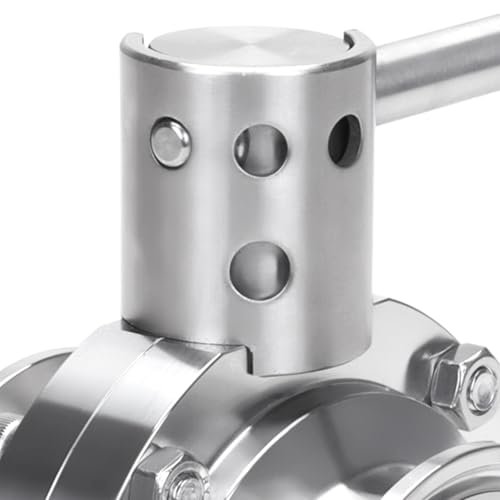DERNORD 2 Pack 2 Inch Tri Clamp Sanitary Butterfly Valve with Pull Handle Stainless Steel 304 Tri Clamp Clover (2" Tube OD)