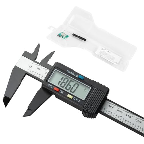 Digital Caliper 0-6" Measuring Tool, Micrometer Caliper with Auto-Off Feature, Interchangeable Between inches and millimeters for Jewelry Measurement and 3D Printing