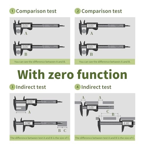Digital Caliper 0-6" Measuring Tool, Micrometer Caliper with Auto-Off Feature, Interchangeable Between inches and millimeters for Jewelry Measurement and 3D Printing