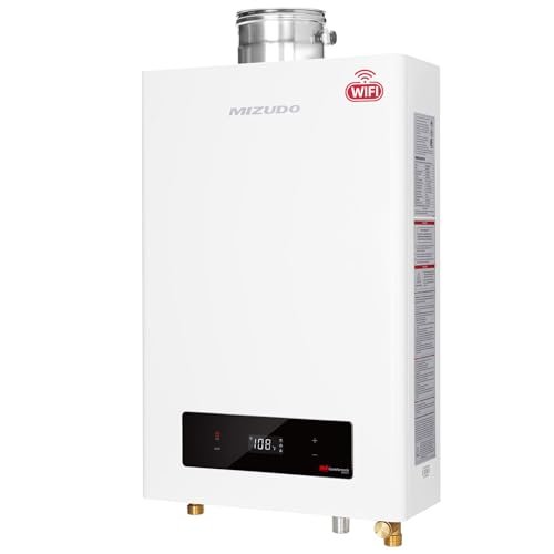 Direct Vent Tankless Water Heater Natural Gas, MIZUDO Max 7.9 GPM, 180,000 BTU, WiFi-Enabled, CSA Certified, Indoor Non-Condensing Instant Hot Water Heater for Residential Whole House, Gen 3
