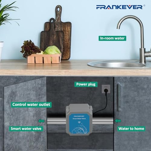 DN20 Smart Water Valve 3/4 Inch Smart Water Management System WiFi Remote Control Faucet Timer for Hose, Sprinkler Water Timer, Auto Watering for Plants , Home Water Protection Systems (DN20(3/4"))