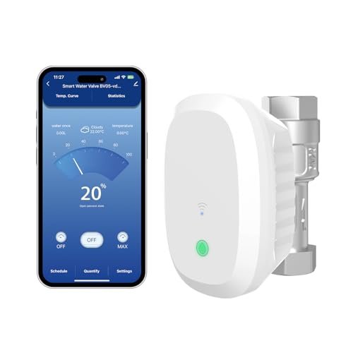 DN20 Smart Water Valve 3/4 Smart Water Management System WiFi Remote Control Faucet Timer for Hose, Sprinkler Water Timer Auto Watering for Plants ,Compatible with Alexa,Google (DN20(3/4"))