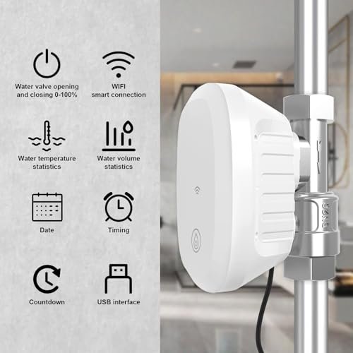 DN20 Smart Water Valve 3/4 Smart Water Management System WiFi Remote Control Faucet Timer for Hose, Sprinkler Water Timer Auto Watering for Plants ,Compatible with Alexa,Google (DN20(3/4"))