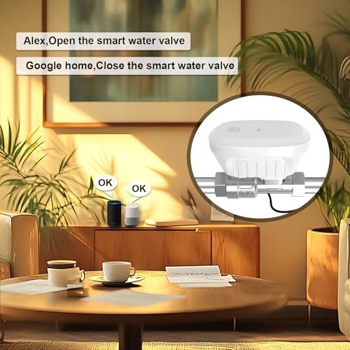 DN20 Smart Water Valve 3/4 Smart Water Management System WiFi Remote Control Faucet Timer for Hose, Sprinkler Water Timer Auto Watering for Plants ,Compatible with Alexa,Google (DN20(3/4"))