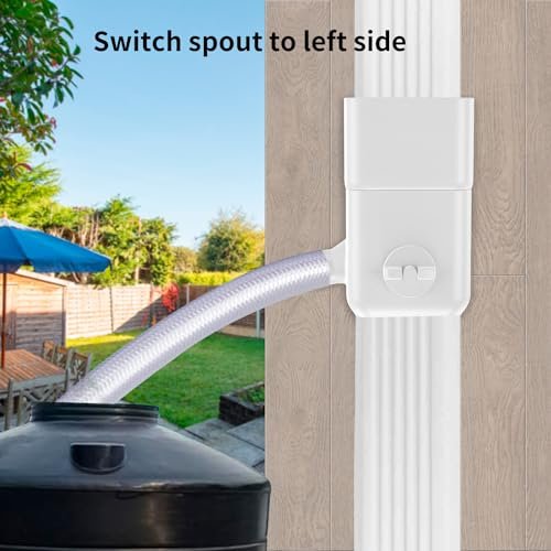 Downspout Diverter, Rainwater Diverter Fits for 3"x4" Oversize Downspout and 2"x3" Downspout, Rainwater Collection System with Adjustable Valve, Diverts Water into Rain Barrel, 4ft. Hose