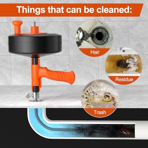 Drain Auger, Plumbing Snake With Drill Adapter, 35ft Heavy Duty Flexible Sink Steel Plumbing Auger Bathroom Hair Clog Removal Tool, Manual Or Powered - No auto retract or feed