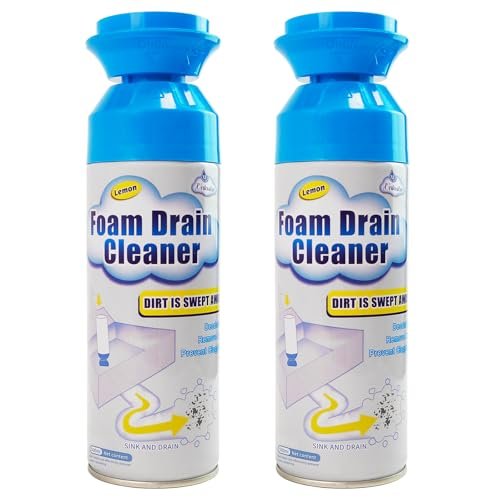 Drain Cleaner, Foaming Drain Cleaner and Deodorizer, Sink Cleaning Foam, Drains Clog Remover for Kitchen Bathroom Drains, Sinks, Tubs (2PCS)
