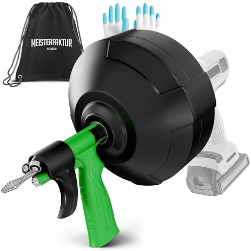 drain snake [50FT] - Auto Feed - Ideal plumbing snake for sink and drain unblocking - Solid drain auger for real DYIs!