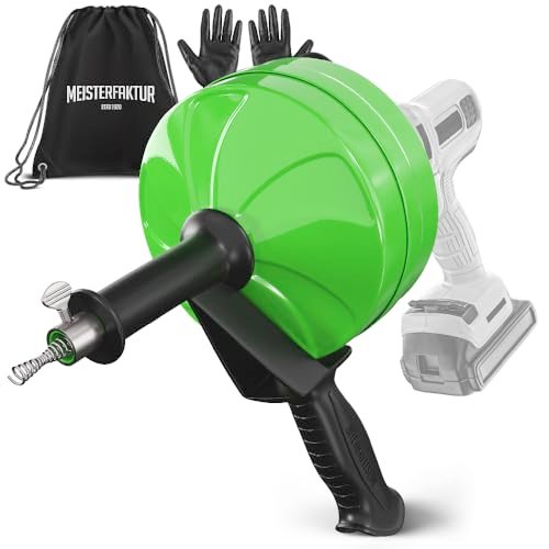 drain snake [50FT] - with drill attachment - Ideal plumbing snake for sink and drain unblocking - Solid drain auger for real DYIs! (50 FT - 1/4 inch)