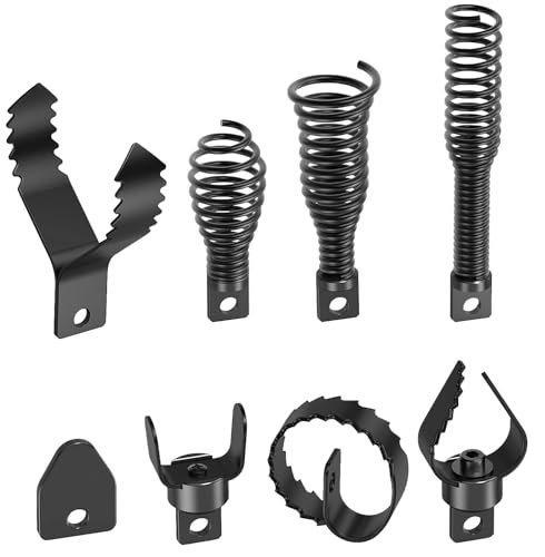 Drain Snake Drill Attachments,8-Piece Drain Cleaner Combination Cutter Heads, Used in 50FT-100FT Electric Drain Snake, Suitable for 5/16-inch to 3/4-inch Drain Snake Cable for 1-4"Pipe