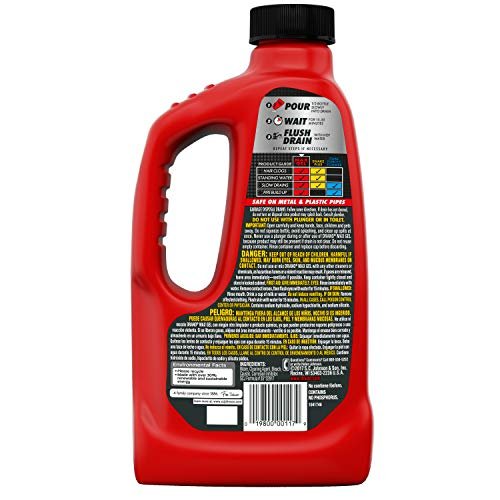 Drano Max Gel Drain Clog Remover and Cleaner for Shower or Sink Drains, Unclogs and Removes Hair, Soap Scum, Blockages, 32 oz