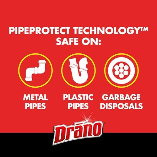 Drano Max Gel Drain Clog Remover and Cleaner for Shower or Sink Drains, Unclogs and Removes Hair, Soap Scum, Blockages, 32 oz