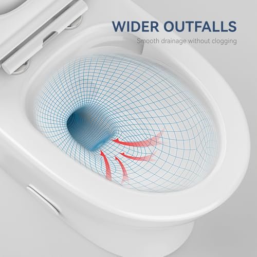 Dual Flush Elongated Standard One Piece Toilet for Bathroom Comfort Height in White