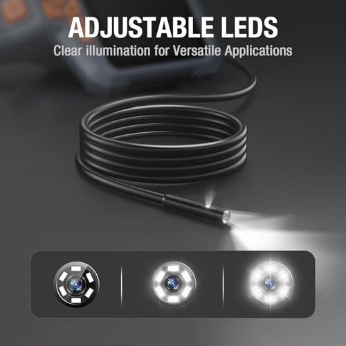 Dual Lens Endoscope Camera with Light, Teslong 4.3" HD Snake Borescope Inspection Camera, Automotive Scope Cam with Flexible Cable, Home Waterproof Fiber Optic for Sewer Drain Pipe (16.5FT)