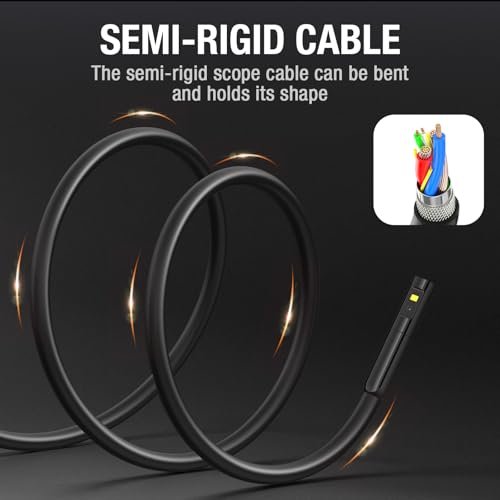 Dual Lens Endoscope Camera with Light, Teslong 4.3" HD Snake Borescope Inspection Camera, Automotive Scope Cam with Flexible Cable, Home Waterproof Fiber Optic for Sewer Drain Pipe (16.5FT)