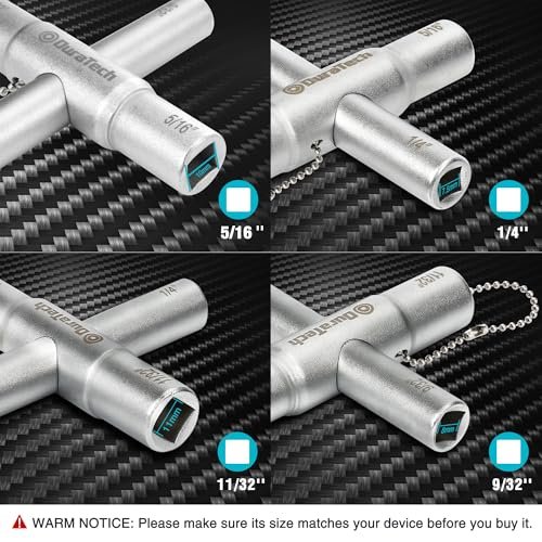 DURATECH 3-in-1 Plumber wrench & 4 Way Sillcock Key, 2-Pack, for Valve, Faucet nuts, and Spigots
