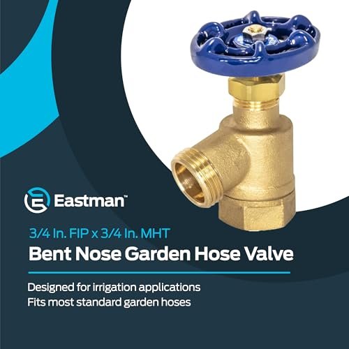 Eastman Bent Nose Garden Hose Valve, 3/4 in FIP x 3/4 in MHT, Brass, 20255