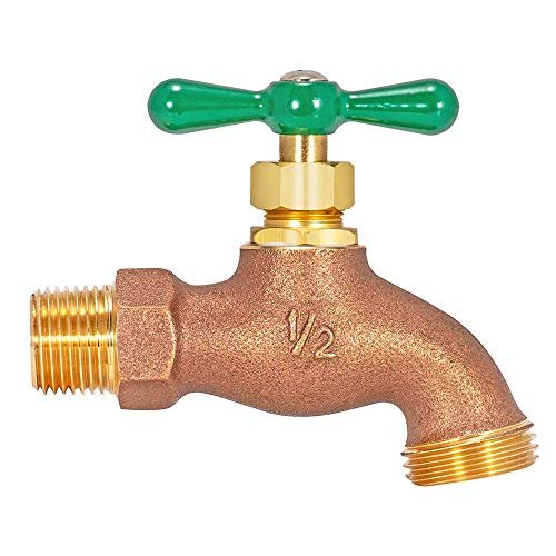 Eastman Heavy-Pattern Hose Bibb, 1/2 Inch MIP Connection x 1/2 Inch MHT Connection, Brass Plumbing Fitting, 48628