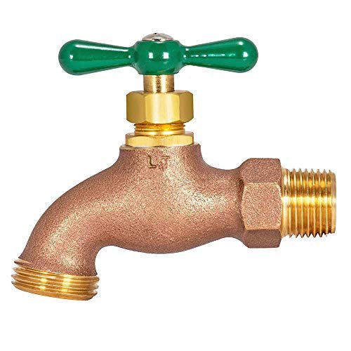 Eastman Heavy-Pattern Hose Bibb, 1/2 Inch MIP Connection x 1/2 Inch MHT Connection, Brass Plumbing Fitting, 48628