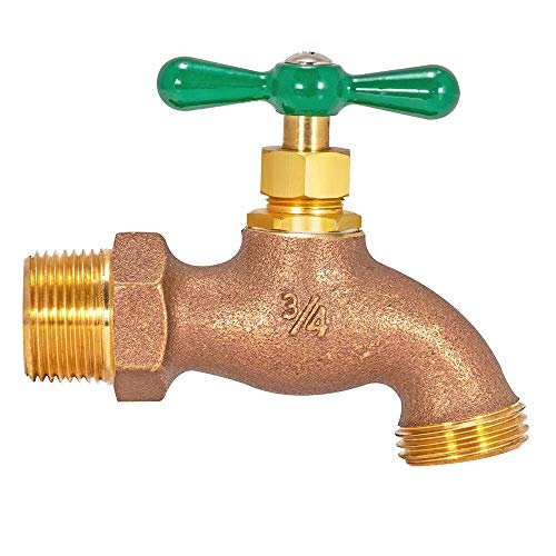 Eastman Heavy-Pattern Hose Bibb, 3/4 Inch MIP Connection x 3/4 Inch MHT Connection, Brass Plumbing Fitting, 48629